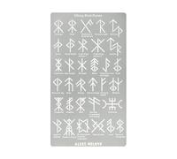 Metal Viking Bind Runes Bookmark Stencil, Elder Futhark Ancient Alphabet Sigil Magic Template for Wood Burning Pyrography Engraving, Stainless Steel Reusable Letter Stencil DIY Journaling Craft