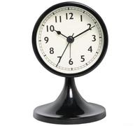 Metal Vintage Alarm Clock with Glow-in-the-Dark Hands and Silent Operation, Designed with Bold Numbers for Easy Time Telling in Low Light Conditions (Black)