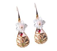 Metal Vintage Earrings Set Pearl Clip on Earring Women Fashionable Drops Stylish Ear Pendant for Present