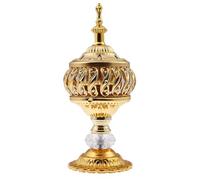 Metal Vintage Incense Burner, Christian Greek Censer, Gold Iron Art Candlestick Decorative Candle Stand for Church Home Desktop Retro Censer