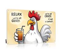 Metal Vintage Signs Relax, We'Re All Crazy. It'S Not A Contest. Tin Sign Funny Room Signs Funny Wall Signs(20X30CM)