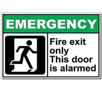 Metal Vintage Tin Sign Coffee Beer Sign Fashion Coffee Decor Posteremergency: Fire Exit Only This Door Is Alarmed Al Metal Tin Sign 8X12 Inches
