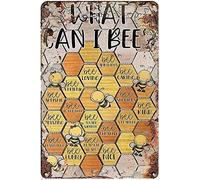 Metal Vintage Tin Sign Decor What Can I Bee Fun Wordplay Beehive Chart Student Children Classroom Poster Pub,Club,Bar,Restaurant,Coffee bar, Vintage Art Wall Poster Plaque Decor 5.5x8 Inch