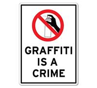 Metal Vintage Tin Sign Graffiti Is A Crime Sign Warning Signs Prevention Metal Tin Caution Danger Safety Notice 12x8 inch