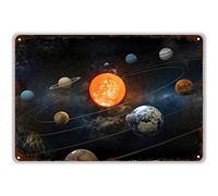 Metal Vintage Tin Signs Solar System Sun 9 Planet Retro Home Decor Wall Art Posters For Restaurant Farm Home Cafe School 20x30cm