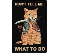 Metal Vintageigns Decor Ginger Cat Don'T Tell Me What To Do Vintageigns Don'T Tell Me What To Do Cat Print Japanese Cat Wall Art Decor Metal Sign Poster 8X12 Inches