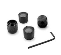 Metal Volume Tone Dome Tone Guitar Speed Control Knobs With Allen Keys Screws Set for Fender Strat Telecaster Gibson Les Paul Electric Guitar or Bass, Black Pack Of 4 Pcs,MusicOne