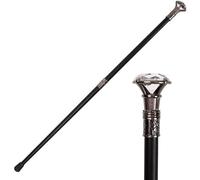 Metal Walking Stick Crystal Diamond Head 35.8 Inch Scepter Royal Crystal King Walking Stick New Year's Eve Performance Props