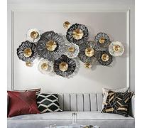 Metal Wall Art - 3D Leaf Sculpture for Living Room and Office, Modern Iron Design, Decorative Wall Decoration, 134cm x 69cm