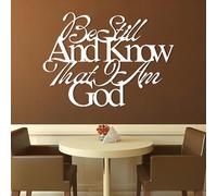 Metal Wall Art Be Still and Know That I Am God Psalm 46:10 Wall Decor Bible Verse Wall Decor Christian Home Decorations Large Bible Wall Hanging (White 53"x38"/135x97cm)