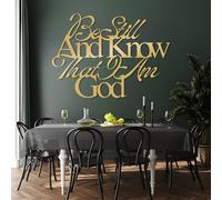 Metal Wall Art Be Still and Know That I Am God Psalm 46:10 Wall Decor Bible Verse Wall Decor Christian Home Decorations Large Bible Wall Hanging (Gold 53"x38"/135x97cm)
