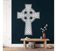 Metal Wall Art Celtic Cross, Wall Irish Blessing, Christian Artwork Decoration, Modern Sculpture Home Decor for Living Room, Bedroom, Hallway and Stairs Nature Home Gift(White, 35"x26" | 90x65 c