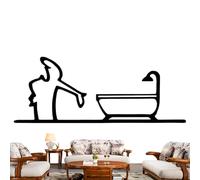 Metal Wall Art Decor - 2d Black Frame Modern Home Decor for Bathroom - Decorative Sign Home Decorations for Kitchen Bathroom Entryway Bedside Balcony Dorm Living Room Studio