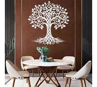 Metal Wall Art Decor for Living Room Modern Large Tree of Life, Metal Tree of Life, Family Trees Wall Decor, Celtic Trees Wall Decor, Leaves Wall Decoration, Nature Wall Hanging (White, 31"x29"/80x