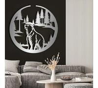 Metal Wall Art Decor Hanging Wall Sculptures Bear Bear Black Bear Bear Nature For Living Silver 60×60 Cm 24×24 In