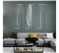 Metal Wall Art Decor Hanging Wall Sculptures Leaf Tree Leaves Branch Leaves Boho Leaf For Livingroom Bedroom Silver 35"X41" 90X101Cm