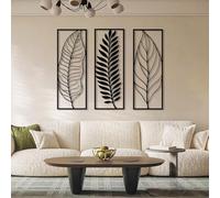 Metal Wall Art Decor Hanging Wall Sculptures Leaf Tree Leaves Branch Leaves Boho Leaf For Livingroom Bedroom Black 35"X41" 90X101Cm