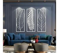 Metal Wall Art Decor Hanging Wall Sculptures Leaf Tree Leaves Branch Leaves Boho Leaf For Livingroom Bedroom White 35"X41" 90X101Cm