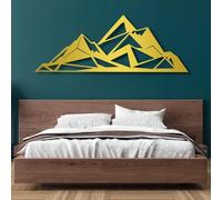 Metal Wall Art Decor Hanging Wall Sculptures Mountains Ations For Living Room Bedroom Bathroom Gold 19X7In 47X18Cm