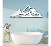 Metal Wall Art Decor Hanging Wall Sculptures Mountains Ations For Living Room Bedroom Bathroom White 19X7In 47X18Cm