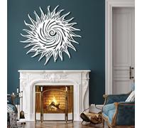 Metal Wall Art Decor Hanging Wall Sculptures Sun Spiral Sunburst Ations For Living Room Bedroom Bathroom Office White 28X28In|70X70Cm