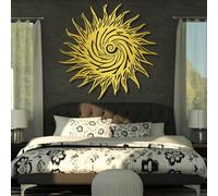 Metal Wall Art Decor Hanging Wall Sculptures Sun Spiral Sunburst Ations For Living Room Bedroom Bathroom Office Gold 28X28In|70X70Cm