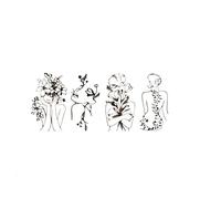 Metal Wall Art Decor Minimalist 4Pcs Set, Single Line Woman Drawing Abstract Wall Art for Bedroom Bathroom Living Room (43 x 25cm,Black)