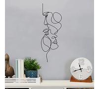 Metal Wall Art Decor Modern Minimalist Facial Line Wall Decor Abstract Woman Wall Art Iron Wall Sculpture Black Line Wall Hanging Decorations for for Living Room Bedroom Bathroom Office (55X20cm)