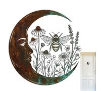 Metal Wall Art Decoration Sculpture Decorative 2D Moon and Bee