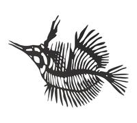 Metal Wall Art Fish Sculpture with Vivid Details and Removable Design in Black Iron Artistic Fish Bone Shape and Music Carnival Wall Decor for Housewarming