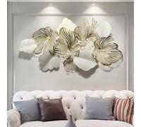 Metal Wall Art for Living Room, Modern Luxury Wall Art Leaves Nature Home Decor,3D Wall Hanging Decor for Bedroom Kitchen Gift, L 132cm x W 72cm