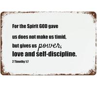 Metal Wall Art For The Spirit God Gave Us Does Not Make Us Timid With Sayings Retro Garage For Home Indoor Patio Wall Decor Gift For Women Men 8x12 Inch