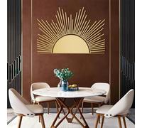 Metal Wall Art Half Sun Sign, Metal Artwork Decoration Boho Artwork, for Living Room, Bedroom Hallway and Stairs Nature Home Decor Gift (59L x39W)