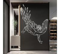 Metal Wall Art Icarus Fall of Icarus Decor, Greek Decor, Angel Modern Decor, Line Art Decor, Art (White, 53"x37"/135x93cm)