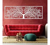 Metal Wall Art Leaf Tree Tree of Life Tree of Life Decor Leaf Decor Nature Family Tree Decor Tree of Life Hanging Home Decor (White 22"x67"|57x170cm)