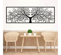 Metal Wall Art Leaf Tree Tree of Life Tree of Life Decor Leaf Decor Nature Family Tree Decor Tree of Life Hanging Home Decor (Black 14"x42"|35x105cm)