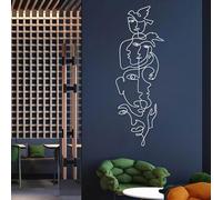 Metal Wall Art Picasso Faces Abstract Faces Picasso Wall Decor Minimalist Abstract Line Wall Decor Modern Wall Hanging for Living Room (White 30"x10"/76x26cm)