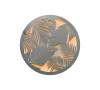 Metal Wall Art Solar Light 40cm Tropical Leaf Design Garden Wall Decor with Warm White LED Solar Powered Outdoor Wall Lights Outdoor Garden Lights for Fence Patio (White)
