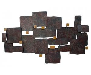 Metal wall art 'STONE COLLAGE' | Wall sculpture | Decor 43x28x3inches