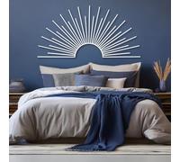 Metal Wall Art Sun Sunrise, Wall Minimalist Boho, Line Art Artwork Decoration, Modern Sculpture Home Decor for Living Room, Bedroom, Hallway and Stairs Nature Home Gift(White, 47"x 23"| 120x60cm