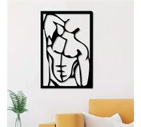 Metal Wall Art Vintage Man Silhouette - Black And White Geometric Iron Sculpture, & Home Decor, Modern Lover's Choice