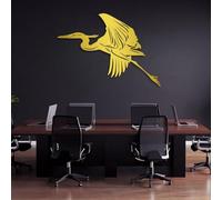 Metal Wall Art Wall Decor Flying Heron,Heron Decor,Coastal Bird for Living Room, Bedroom, Bathroom,Office(Gold,35" W x 25" H / 90x64cm)