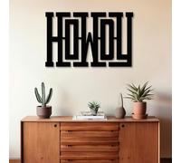 Metal Wall Art Wall Decor, Howdy, Western, Large Rustic Decor, Western Decor, Farmhouse Decor, Rustic Welcome Sign, Living Room hangings (Black, 47"x 29"| 120x75cm)