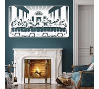 Metal Wall Art Wall Decor Jesus Last Supper, Leonardo Da Vinci work, The Last Supper Decor, Religiousfor Dining Room, Living Room, Bedroom (White,53" W x 28" H)