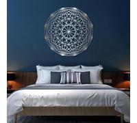 Metal Wall Art Wall Decor Sacred Geometry,Sacred Geometry,Geometrical for Living Room,Bedroom,Office(Silver,24" H x 24" W / 60x60cm)