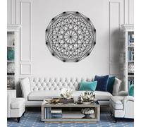 Metal Wall Art Wall Decor Sacred Geometry,Sacred Geometry,Geometrical for Living Room,Bedroom,Office(Black,19" H x 19" W / 47x47cm)