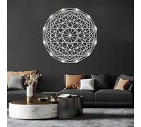 Metal Wall Art Wall Decor Sacred Geometry,Sacred Geometry,Geometrical for Living Room,Bedroom,Office(White,19" H x 19" W / 47x47cm)