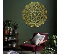 Metal Wall Art Wall Decor Sacred Geometry,Sacred Geometry,Geometrical for Living Room,Bedroom,Office(Gold,39" H x 39" W / 100x100cm)