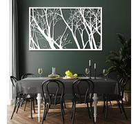 Metal Wall Art Wall Decor Tree Branch, Tree Branch Decor, Minimalist Nature Decor, Forest for Living Room(White,59" W x 35" H / 150 x 89 cm)