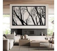 Metal Wall Art Wall Decor Tree Branch, Tree Branch Decor, Minimalist Nature Decor, Forest for Living Room(Black,59" W x 35" H / 150 x 89 cm)
